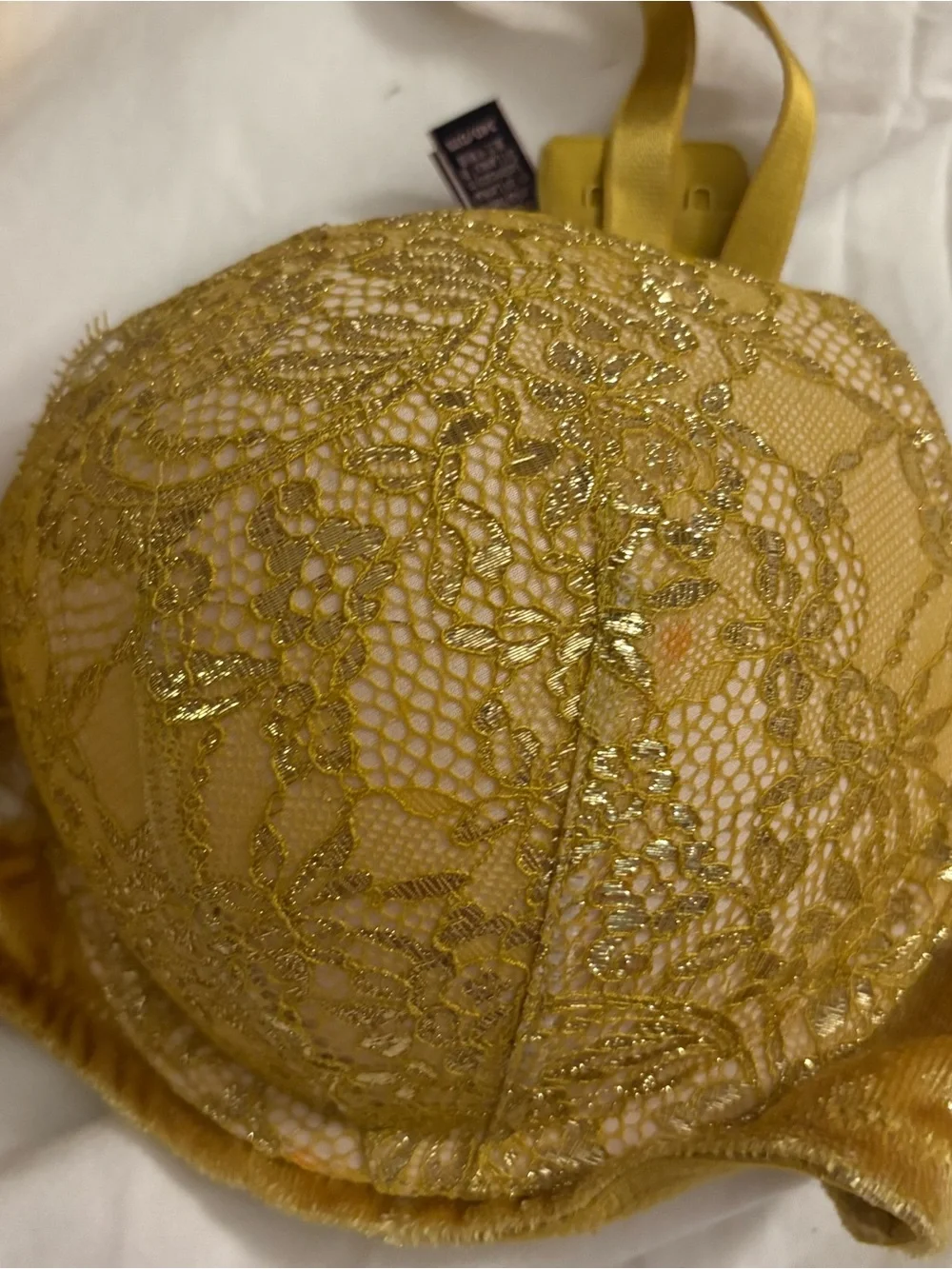 Victoria secret lace 34d Push-Up Bra in Mustard Yellow Gold